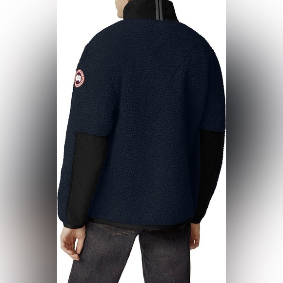 Canada Goose Navy Blue Renfrew Wool Blend Fleece Half Zip Pullover Size XS - Picture 2 of 9